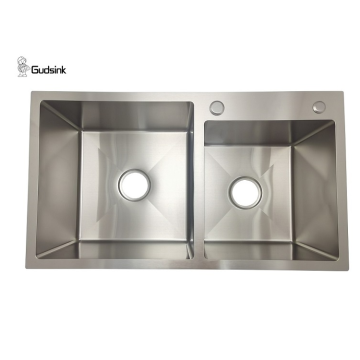 Hot-sale handmade double bowl stainless steel sink