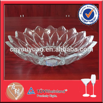 Beautiful flower shape decorative glass plate for fruit