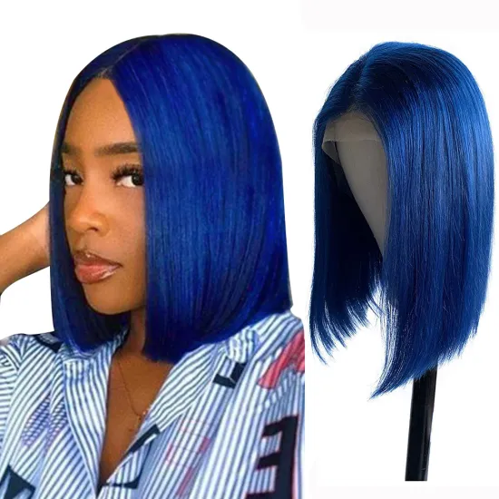 Wholesale Straight Human Hair Short 1B Red Blonde Orange 613 Pink Gold Color Short Bob Hd Lace Front T-Part Wigs For Black Women