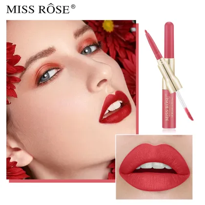 Hot Sale Double-Headed Lip Gloss & Liner | Matte, Waterproof Lip Glaze