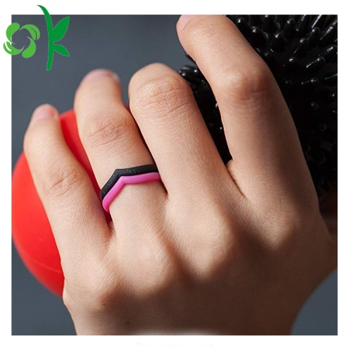 Cincin silikon berbentuk hati populer pernikahan cinta cincin elastis