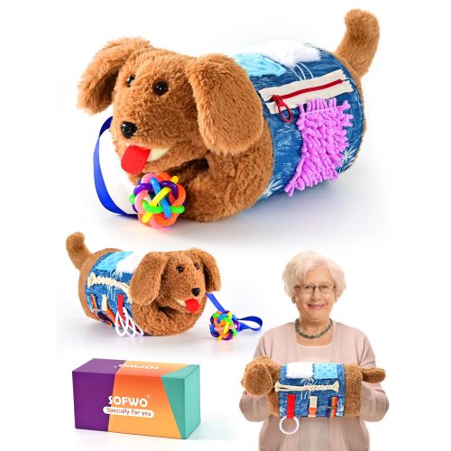 Fidget Blanket Muff Dog for Adults,Dementia