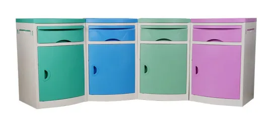 ABS Locker Hospital Bedside Cabinet Table with Multicolor
