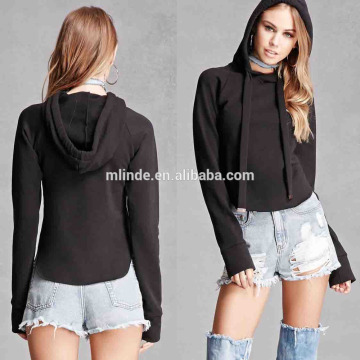 OEM Women Fashion Crop Tops Pullover Raw-Cut Cropped Hoodie Sweatshits Wholesale Custom Manufacturer Hoodies for Women