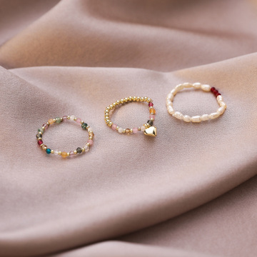 Simple Fashion White Purple Baroque Pearl Rings for Women – Small Natural Freshwater Pearl Jewelry for Party & Wedding