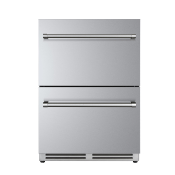 Stainless Steel Dual Zone Drawer Fridge - Two Drawer Under Counter Refrigerator with Freezer