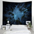 Sternenhimmel Wandbehang Galaxy Nachthimmel Wandbehang Wald Tapisserie Wandbehang Baum Wandkunst für Wohnzimmer Schlafzimmer D