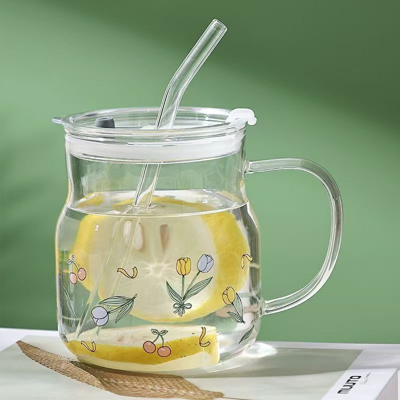 Spring - themed Tulip Refreshing Straw Cup