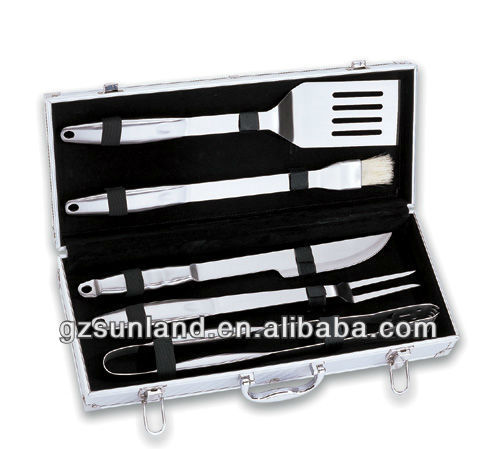 5pcs bbq tool set with aluminium case,BBQ tools set