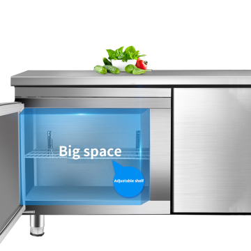 Commercial 2 Door Kitchen Stainless Steel Refrigerated Table Top Display Case