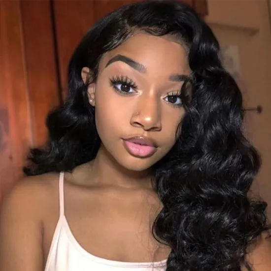 Top quality virgin human hair 360 lace frontal wig with baby hair cuticle aligned Peruvian human hair wigs