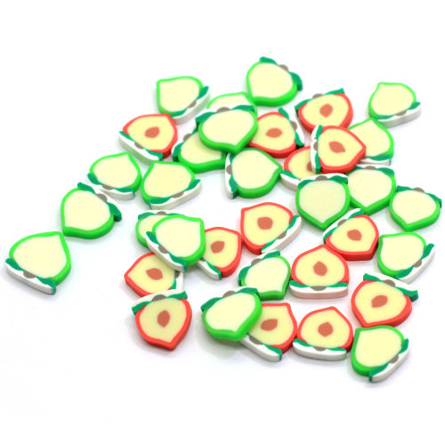 500g Zachte Polymeer Klei Perzik Slice Sprinkles voor Slime Vulmateriaal Taart Decoratie Deeltjes Nail Art Fruit Craft 6mm 12mm