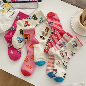 Sweet and Cute Cartoon Socks Children's Middle Socks Ins Anime Korean Version Japanese College Style Long Socks
