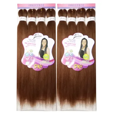X-TRESS Easy Braiding Synthetic Ombre Pre Stretched Crochet EZ Braid Hair Extensions Soft Yaki Straight hair braids