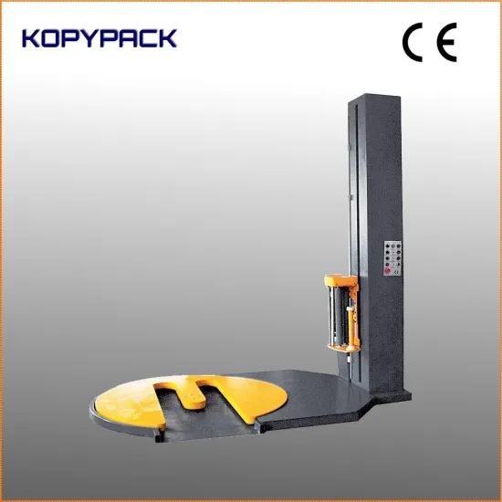 fork lift pallet shape turntable pre-stretch wrapping machine