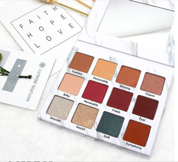 12-Shine-Color Cosmetic Glitter Eyeshadow Palette - Multi-Colored Makeup Palettes