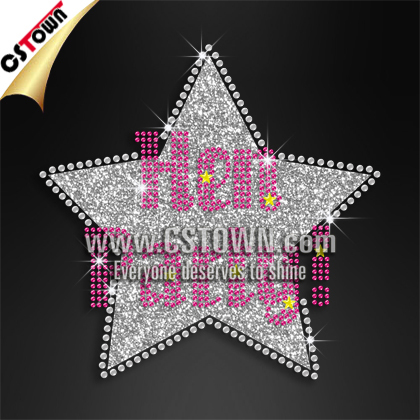 Crystal star and pink hen party bachelorette party hotfix transfers