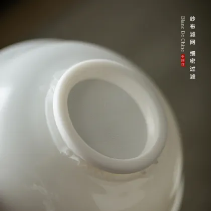 White Porcelain Tea Strainer - Household Ceramic Tea Filter for Kung Fu Tea Set