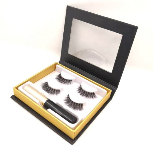 Fiber false eyelashes magnetic eyeliner eye lashes set