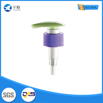 Зеленая ручка, фиолетовый колпачок, насос для лосьона, белый корпус