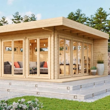 Casa de oficina de madera prefabricada para uso privado