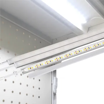 New China 12V/24V Aluminum Supermarket Gondola Shelving with LED Rigid Bar Magnetic Light