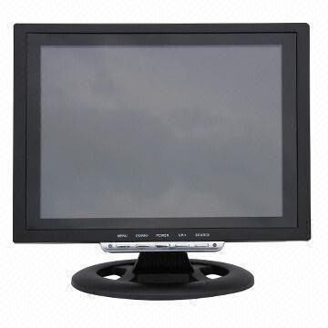 12-inch Quad Display LCD CCTV Monitor with Protection Glass, RJ11 Connection