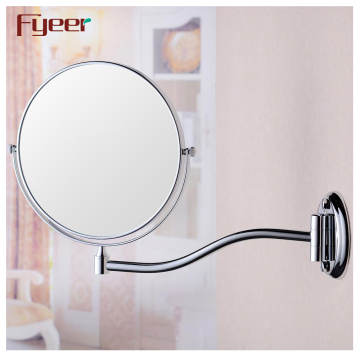 Fyeer Attractive Round Wall-Mounted Magnifying Brass Makeup Mirror