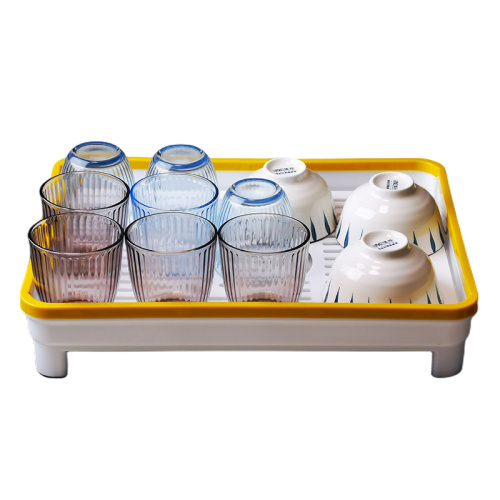 Plastic Dish Drainer Rack Set Plastic Water Storage and Drainage Tea Tray Factory