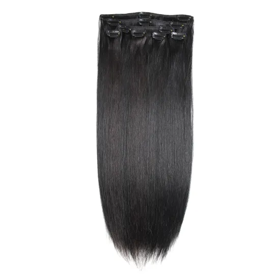 X-TRESS  Remy Clip in Hair Extensions Human Hair Brown for Women Beauty Long Silky Straight Real Human Hair