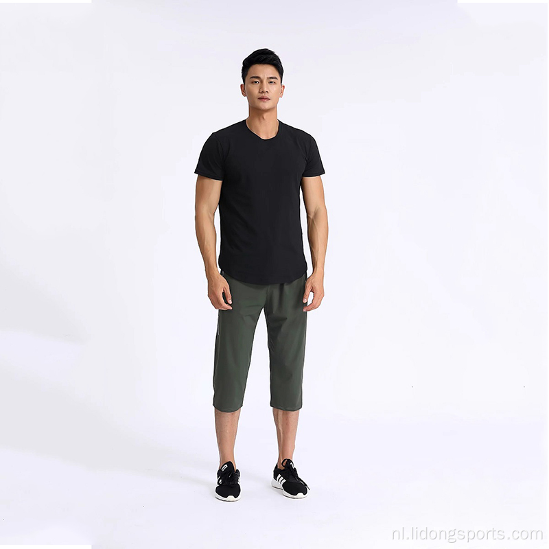 Casual Men Sport Longline gebogen zoom T -shirt