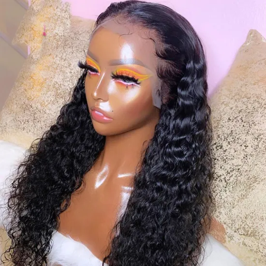 12A Grade Curly Cuticle Aligned Lace Front Wig Deep Wave 13X4 Lace Front Human Hair Wigs