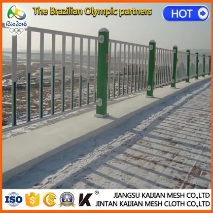 Safety crash barrier on the road AASHTO standard