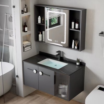 Modern Wall-Mounted Bathroom Vanity with LED Mirror