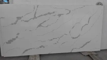 Calacatta white natural surface marble looking artificial quartz stone