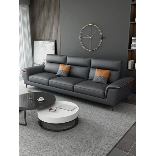 Современный черный L-образный диван