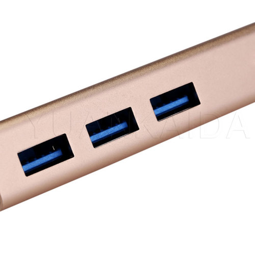 USB C To 3 Port HUB With Ethernet Adapter