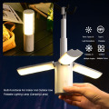 Multifunktionale, tragbare, wiederaufladbare Outdoor-Klapp-Campinglampe mit USB-C-Aufladung und drei Lichtmodi