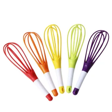 Adjustable Plastic Egg Beater - Foldable Flat 2-in-1 Egg Whisk for Cooking