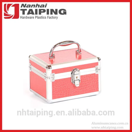 Red Aluminum Hard Metal Cosmetic Beauty Box