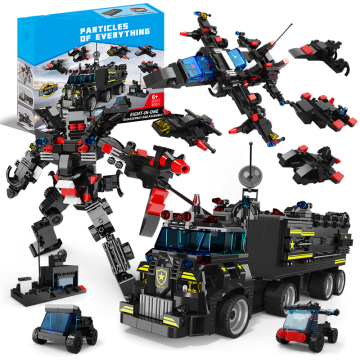 Flytec 35in1 Police Robot Transform Car Toy - Remote Control Vehicle Set for Kids