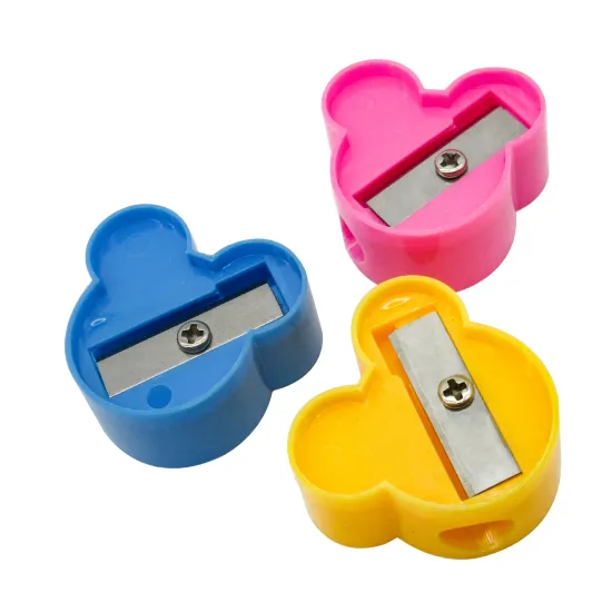 Mouse Shaped Portable Plastic Pencil Sharpener - Cute School Supplies