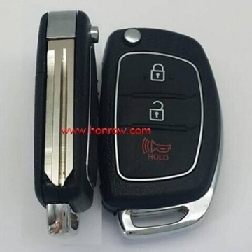 Honrow new arrived 2+1 button flip remote key blank for Hyunda with Right Blade