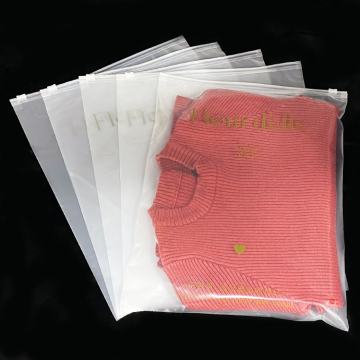 Wholesale Custom Logo Half Transparent Half Frosted Plastic Zip Lock Bags