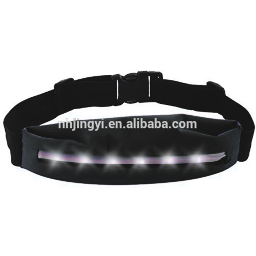 outdoor functional sports pockets Waterproof reflective slim design running belt with led light