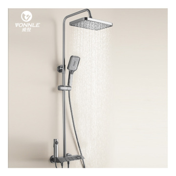 Wall-Mounted Top Spray Shower Bathroom Multifunctional Shower Head with Digital Display Keyboard Shower Set