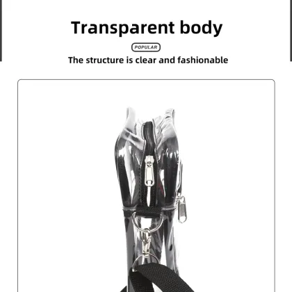 single shoulder pvc women's bag, girls shoulder long strip bag, Summer Detachable Women Transparent PVC Handbag Shoulder Bag