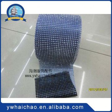 Latest trendy style aluminum rhinestone mesh for dresses 2016