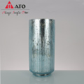 Vertical Pattern Large Bottle Clear Cylinder Glass Vase