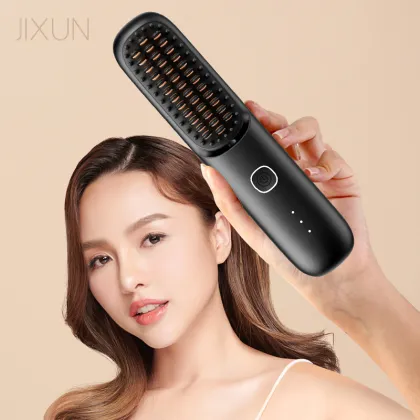 Professional Ionic Hair Comb: Fast PTC Heating Cordless Straightener